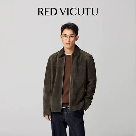 VICUTU威可多男皮衣休闲时尚潮流日常商务差旅通勤百搭羊皮绒皮衣图片
