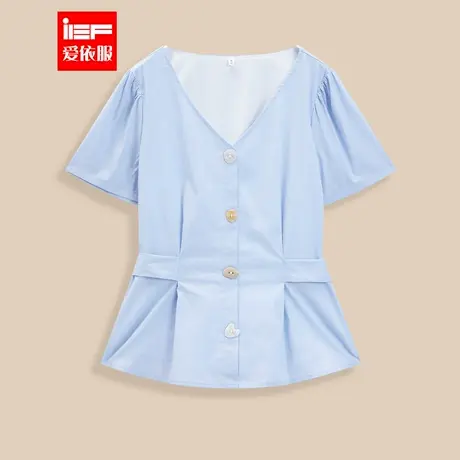 IEF/爱依服【微胖】大码女装2025夏季新款法式温柔文艺收腰上衣商品大图