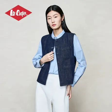 Lee Cooper孟子义代言复古马甲女2025新款秋季无袖坎肩背心上衣图片