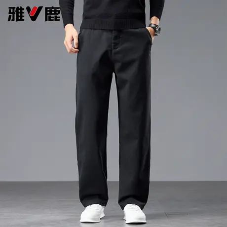 雅鹿2026春季新款纯色直筒休闲裤男青年简约百搭透气高级感长裤潮商品大图