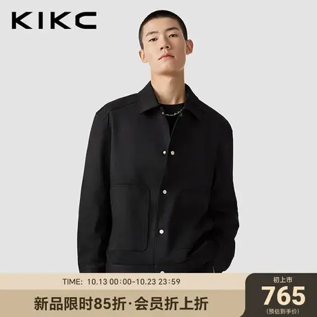 kikc夹克外套男2023秋装新款商场同款纯色休闲单排扣工装翻领夹克图片