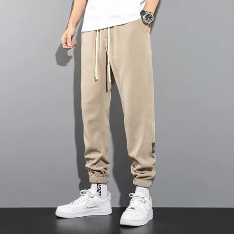 裤子男士休闲春秋冬季新款大码工装束脚裤运动卫裤潮牌灯芯绒男裤商品大图