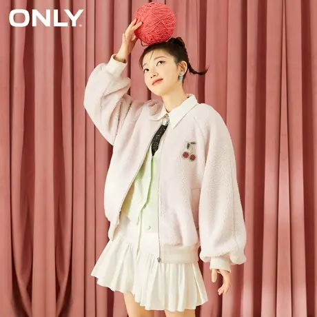 【买5免1】ONLY奥莱夏季甜美仿钻樱桃仿羊羔绒短款棉服外套女图片