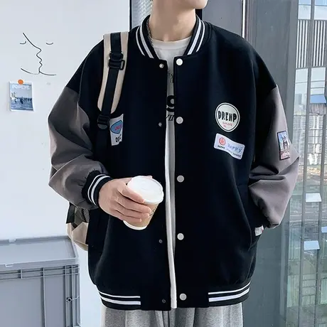 初高中生棒球服外套男春秋季2023年新款宽松港风日系男生百搭夹克商品大图