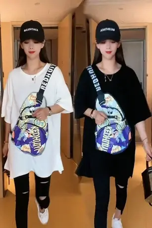 爆款T恤百搭宽松2023年夏季新款韩版印花短袖显瘦洋气中长款上衣图片