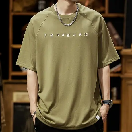 Modi Nick/摩帝尼克时尚百搭男士T恤宽松半袖纯棉潮流男装百搭T恤商品大图