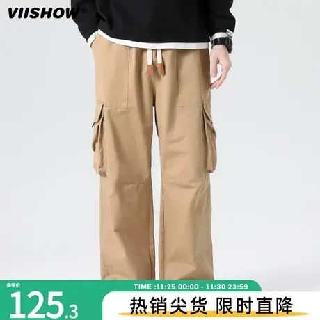 VIISHOW休闲裤男士宽松潮牌春秋新款工装长裤纯棉美式时尚直筒裤商品大图