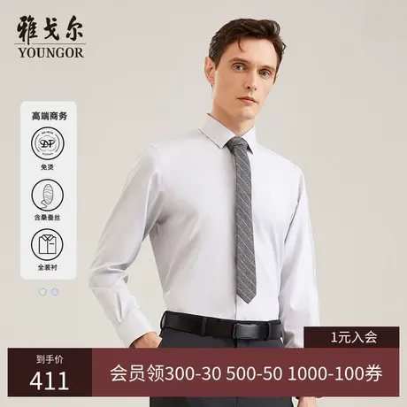 【桑蚕丝棉羊毛】TP系雅戈尔衬衫春季高质商务TNDP装衬长袖衬衫商品大图