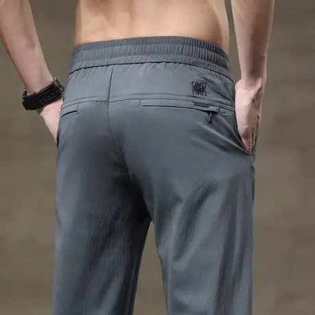 商务中年西装男款夏季薄款爸爸西裤男士冰丝休闲裤男裤子运动夏裤商品大图