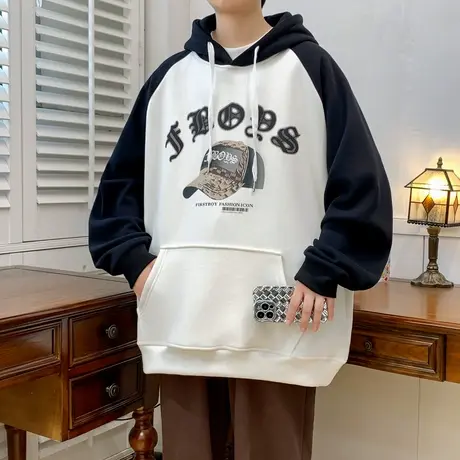 2024新款春秋季青年卫衣男士外套初中高中学生帅气大童有口袋上衣图片