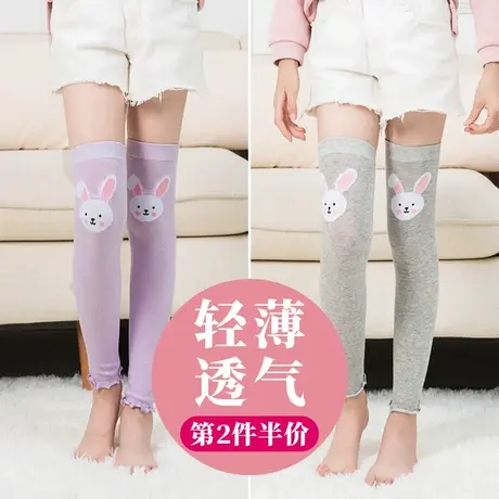 女童长袜夏季薄款可爱护膝女孩过膝盖护腿保护套儿童半截长筒袜套图片