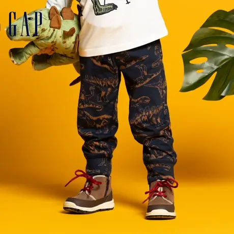【U先试用】Gap男幼童纯棉束脚裤734794春秋儿童装印花运动长裤商品大图