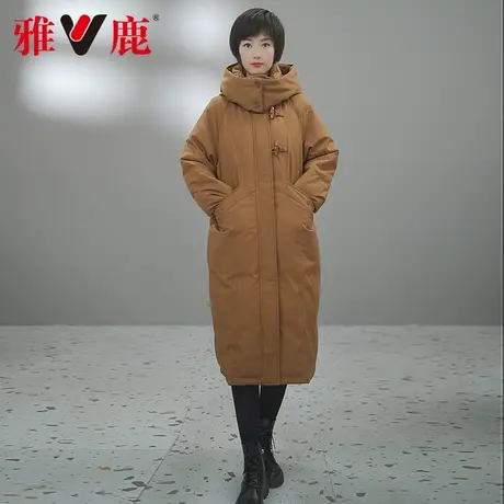 2023冬季新款中长反季时尚女士正品连帽羽绒服YQB01X05400图片