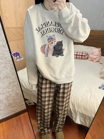 oversize设计感奶fufu的卫衣女ins潮牌秋冬加绒加厚宽松上衣外套图片