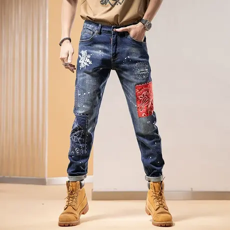 Modi Nick/摩帝尼克时尚百搭潮流牛仔裤男款牛仔裤男款潮流高档品商品大图