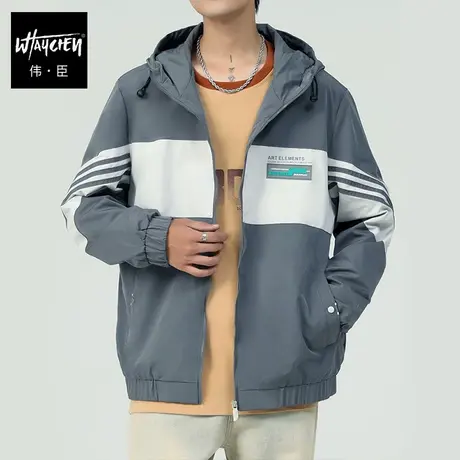 伟臣潮牌大码男装秋冬新品男式夹克胖子加肥加大外套肥佬休闲上衣商品大图