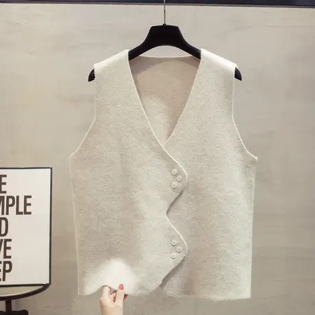v领针织开衫马甲背心女2023秋装新款宽松外穿马夹外搭毛衣坎肩潮商品大图