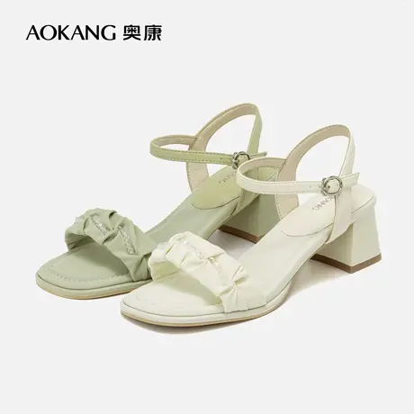 奥康女鞋 2024夏季新款薄荷曼波甜美仙女风时装凉鞋舒适粗跟通勤图片