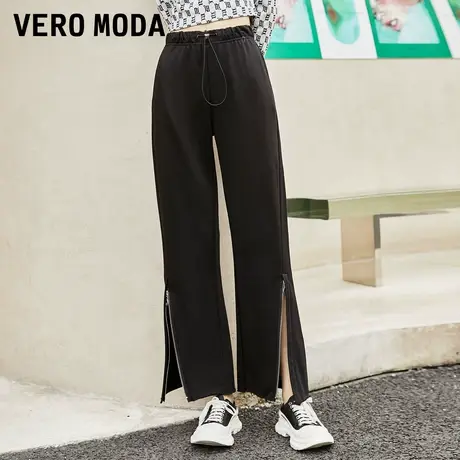 Vero Moda奥莱冬季清仓时尚通勤百搭中腰抽绳裤腿拉链九分休闲裤商品大图