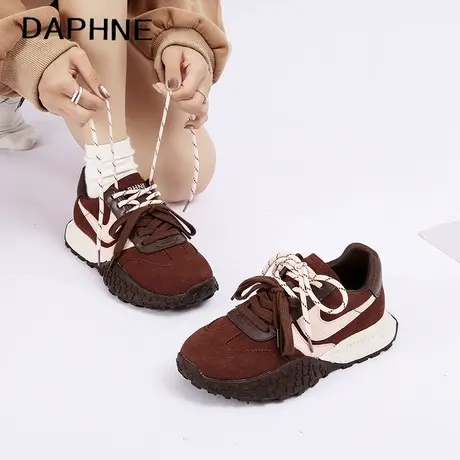Daphne/达芙妮2025新款厚底德训鞋女ins时尚百搭休闲运动鞋阿甘鞋图片