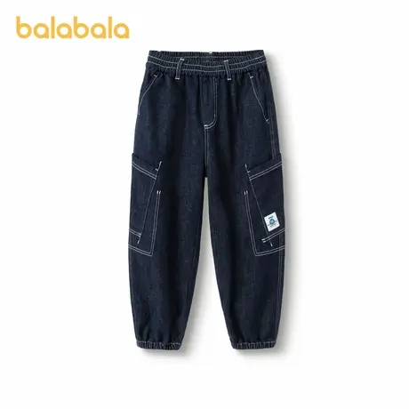 巴拉巴拉牛仔裤男中大童裤子儿童春装新款时尚舒适休闲长裤慢跑裤图片