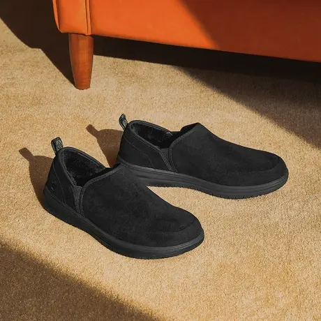 Skechers斯凯奇秋冬季懒人鞋一脚蹬绒面运动健步鞋加绒男鞋204637商品大图