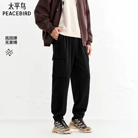 【商场同款】太平鸟男装高弹力休闲裤宽松工装束脚裤潮B1GLF3437图片