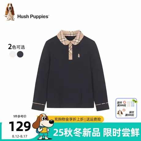 暇步士童装女童长袖polo衫25秋季新品大童学院风T恤儿童休闲内搭商品大图
