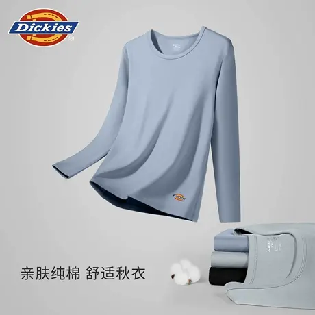 Dickies纯棉秋冬季男士保暖内衣上身打底衫男款长袖秋衣加绒加厚商品大图