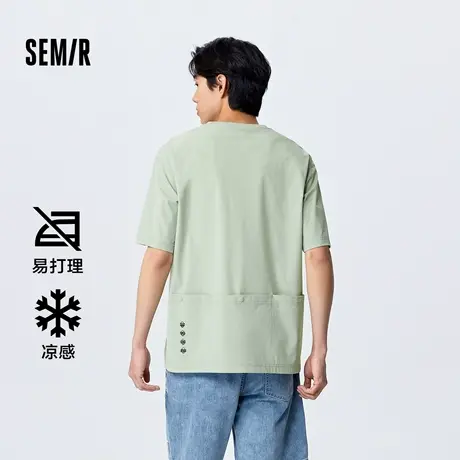 森马短袖T恤男2023夏季新款凉感吸湿速干舒适时尚宽松情侣上衣XY商品大图