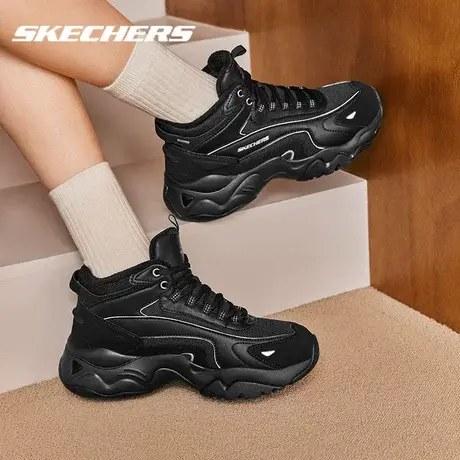 Skechers斯凯奇女鞋秋冬新款复古老爹鞋厚底加绒高帮雪地靴运动鞋商品大图