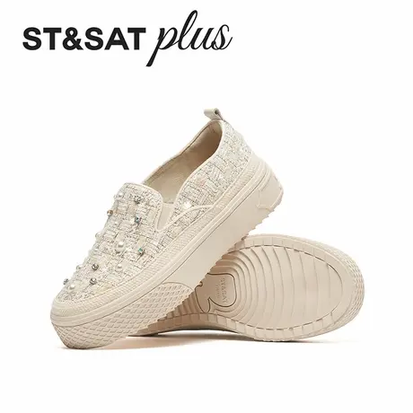 星期六时尚百搭厚底2026春款一脚蹬舒适休闲通勤帆布鞋SSE1111246图片