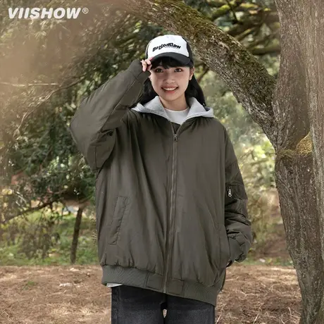 VIISHOW美式高级感棉衣潮流男潮新款外套男生宽松休闲男连帽棉服商品大图
