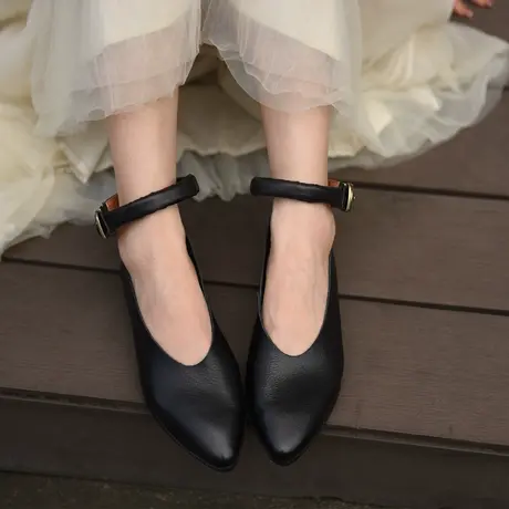 Artmu阿木原创尖头单鞋女2023新款玛丽珍鞋平底鞋不累脚女鞋 软底商品大图