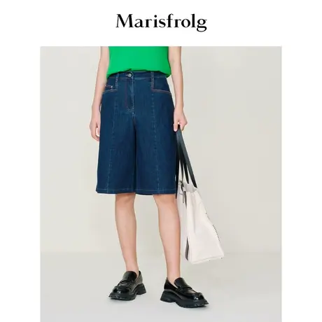 【艺术家联名】玛丝菲尔夏季款时尚百慕大短裤五分牛仔裤商品大图