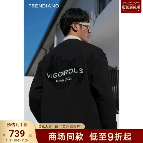 TRENDIANO数字艺术联名系列数字斗鱼宽松长袖T恤2023新款冬季商品大图