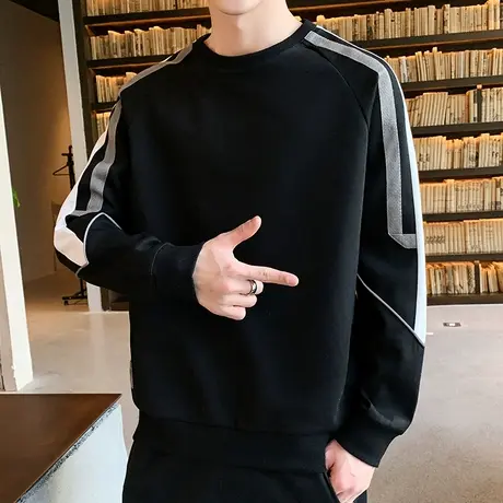 春季男卫衣2023年春秋款新款韩版潮流ins宽松长袖圆领春装T恤衣服商品大图