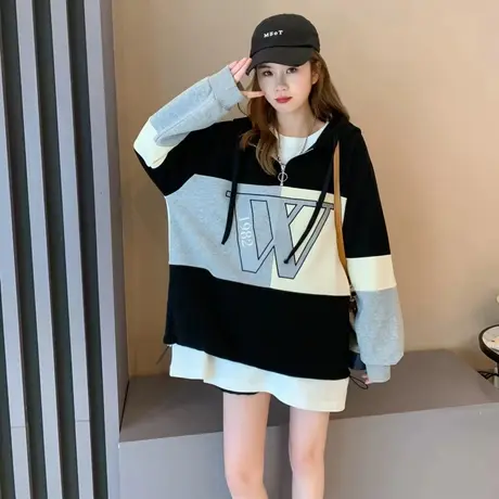 慵懒风连帽卫衣外套女2024年新款早春季宽松休闲百搭春秋薄款上衣商品大图