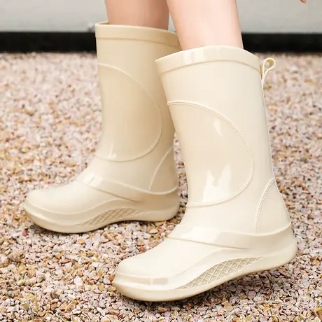 雨天女鞋防水胶鞋软底赶海鞋雨靴新款雨鞋女款成人中筒防水鞋防滑商品大图