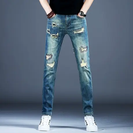 美式复古牛仔裤男款黄泥做旧高街裤子潮牌痞帅炸街男士春秋冬新款商品大图