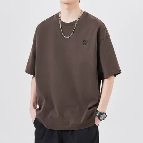 日系港风夏季短袖男款情侣装夏装圆领t恤男装体恤衫男士纯棉上衣商品大图