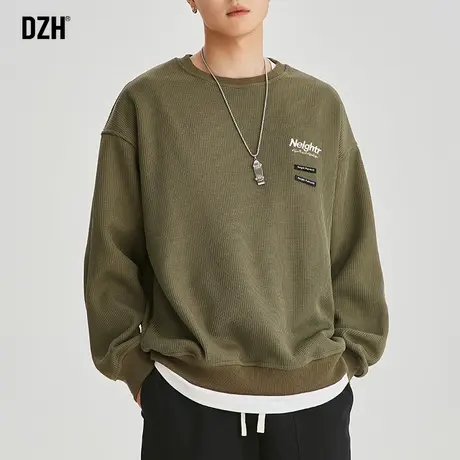 男士慵懒风绿色卫衣oversize美式重磅秋装男2023年新款外套春秋款商品大图