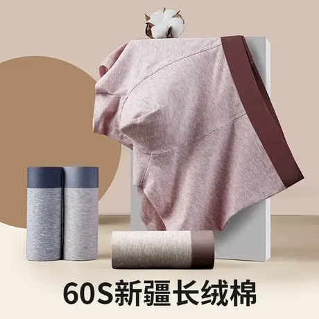 享永子60支新疆长绒棉内裤男纯棉中腰抗菌透气男平角裤图片