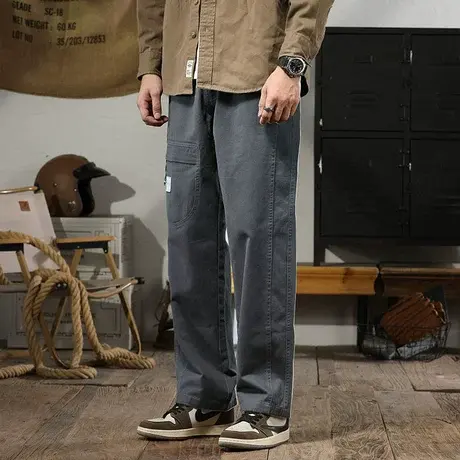 秋冬款纯色潮流秋季裤子男款男士裤子休闲裤百搭宽松男裤休闲长裤图片