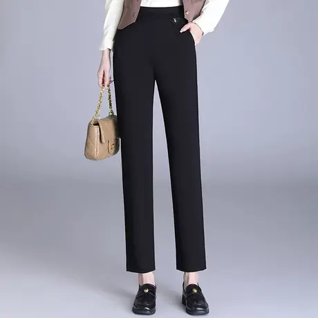 时尚通勤小西裤直筒裤女春季2024新款小个子高腰显瘦长裤休闲裤子商品大图