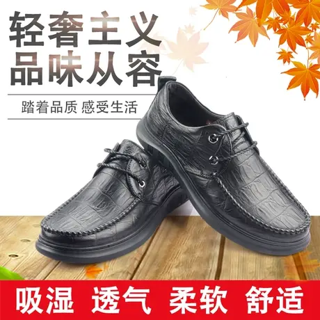 Camel/骆驼2021秋季新品羊皮日常休闲舒适圆头系带男鞋A213155067商品大图
