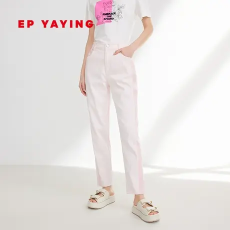 [彩牛牛仔]E雅莹女装 减龄长绒棉直筒牛仔裤 2023新款J606A商品大图