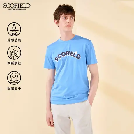 直播间专享SCOFIELD 男T恤夏季商场同T恤衫潮流印花圆领短袖商品大图