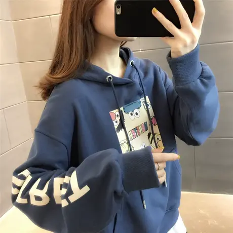 连帽卡通卫衣女韩版宽松2023年春装新款洋气减龄春秋薄款外套上衣图片