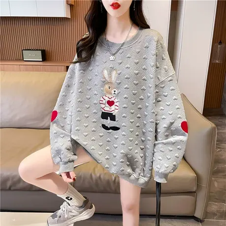 早春装华夫格卫衣女春秋季韩版宽松薄款初春设计感小众上衣服外套商品大图